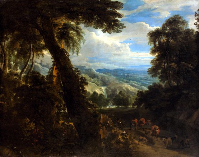 Landscape with a herd by Jacques d'Arthois