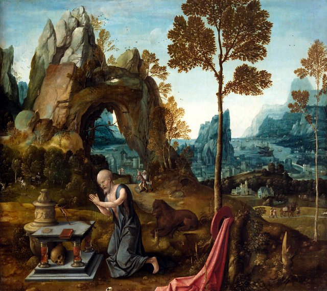 St. Jerome as penitent in a landscape by Jan de Beer