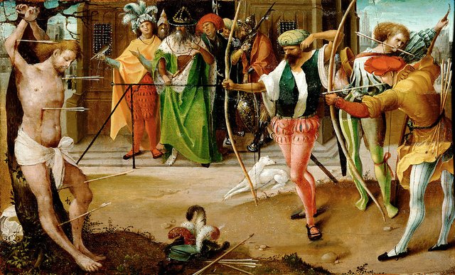Het martelaarschap van de H. Sebastiaan by Jan de Beer