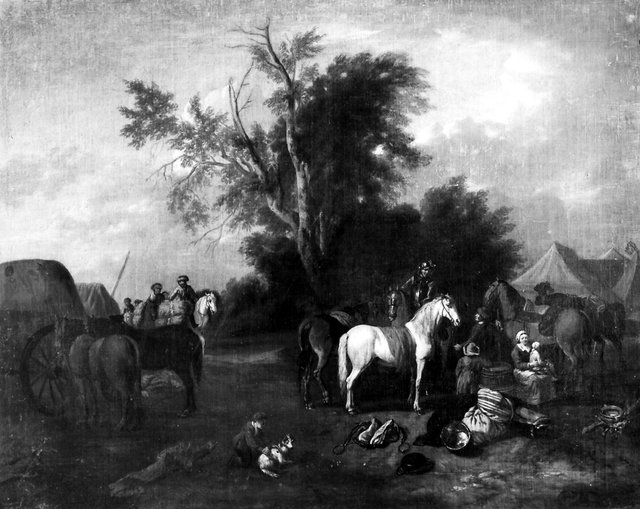 Lagerszene by Pieter van Bloemen