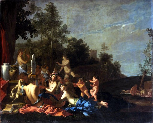 Musizierende Nymphen und Putti by Giulio Carpioni