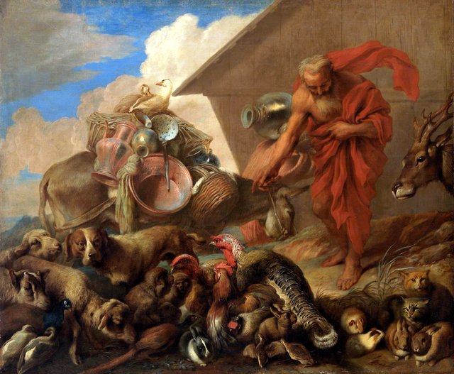 Noah mit den Tieren vor der Arche by Giovanni Benedetto Castiglione