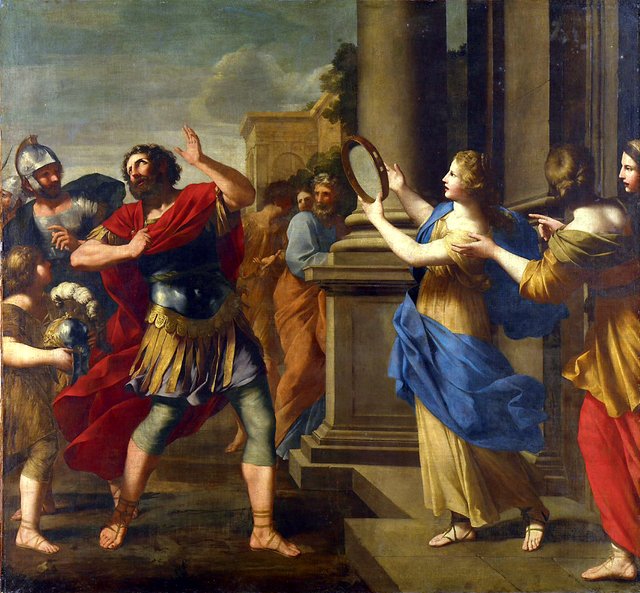 Jephta erblickt seine Tochter by Giovanni Francesco Romanelli