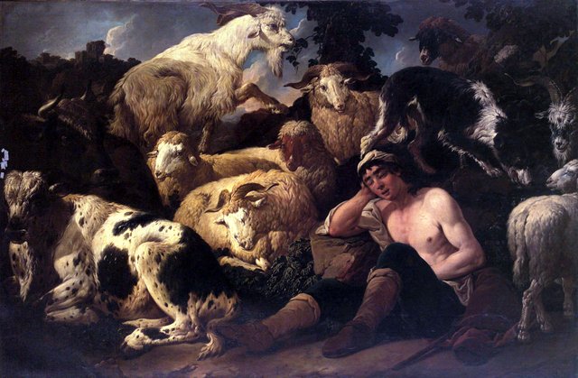 Herde mit schlafenden Hirten by Philipp Peter Roos