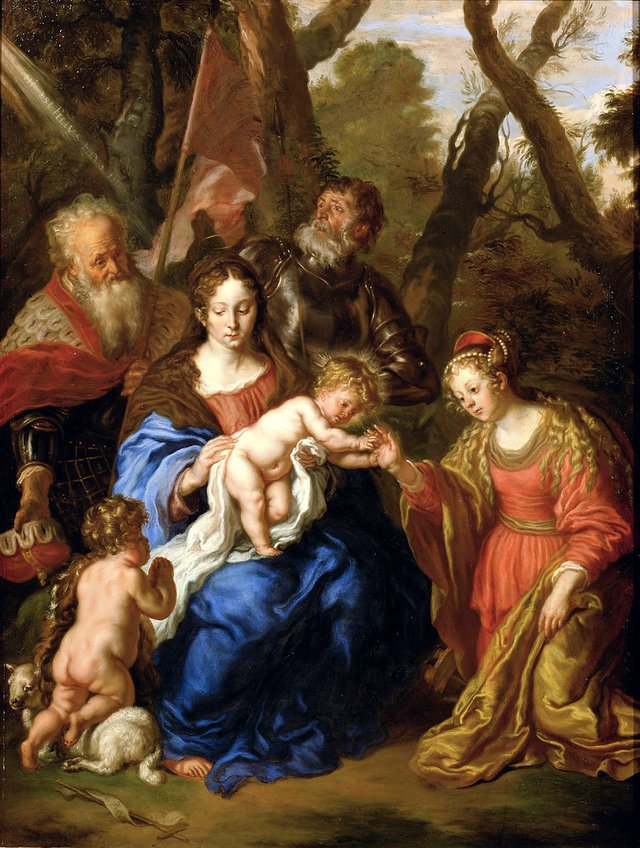 The Mystic Marriage of Saint Catherine of Alexandria with Saints Leopold and William by Joachim von Sandrart the Elder