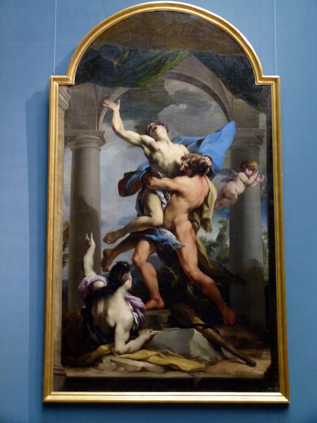 Herkules erdrückt den von der Erde aufgehobenen Antäus by Giovanni Domenico Ferretti