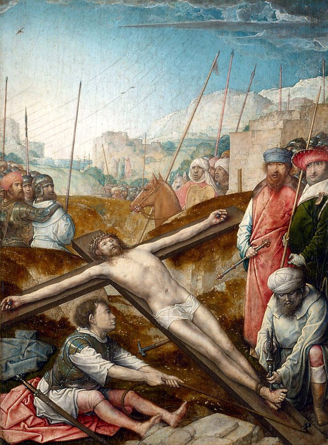 Christ Nailed to the Cross by Juan de Flandes