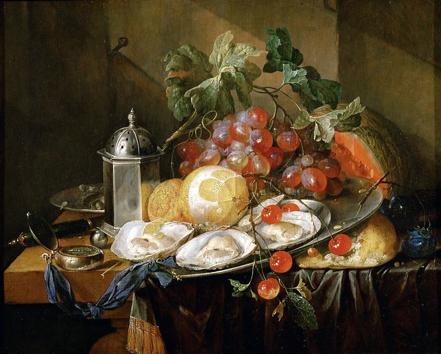 Fruit Still Life with Oysters by Cornelis de Heem