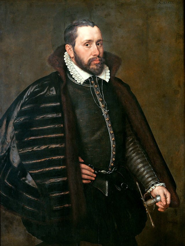 Portrait of a man by Adriaen Thomasz. Key