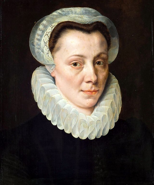 Portrait of a woman by Adriaen Thomasz. Key