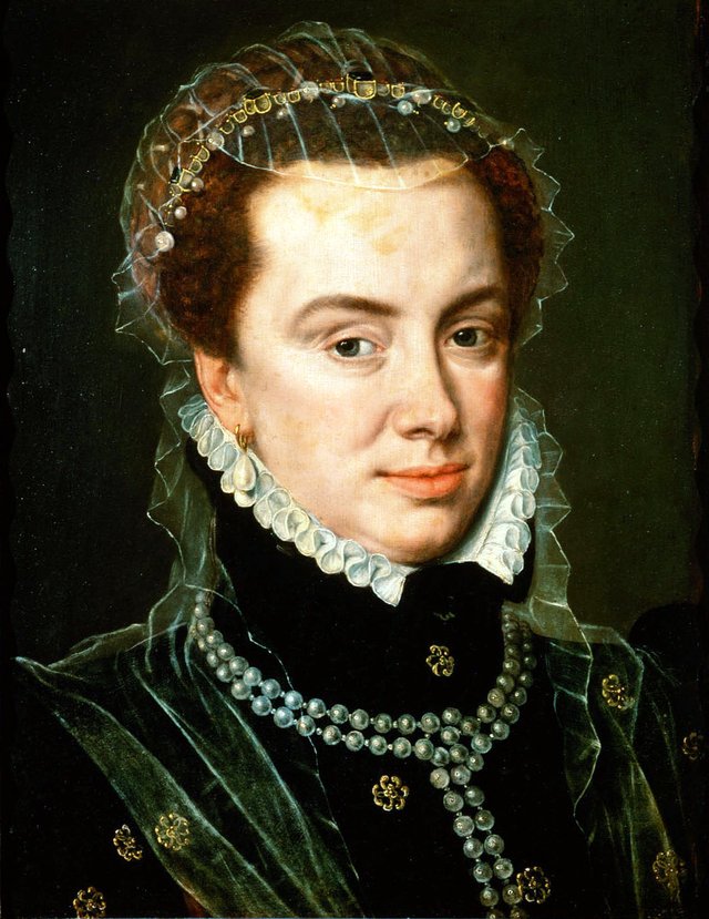 Portrait of Margaretha van Habsburg (1522-1586) by Adriaen Thomasz. Key