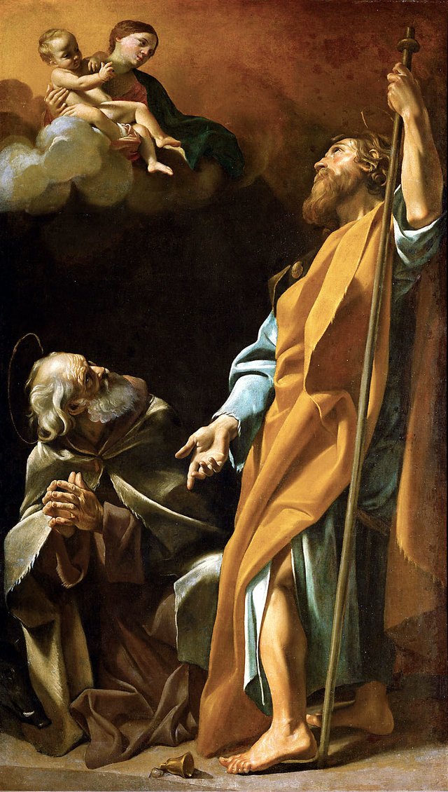Madonna and Child with Sts Anthony Abbot and James the Greater by Giovanni Lanfranco