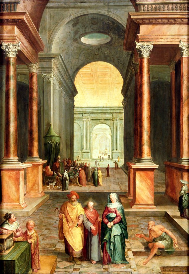 Christ as a twelve year old in the temple by Karel van Mander the Elder