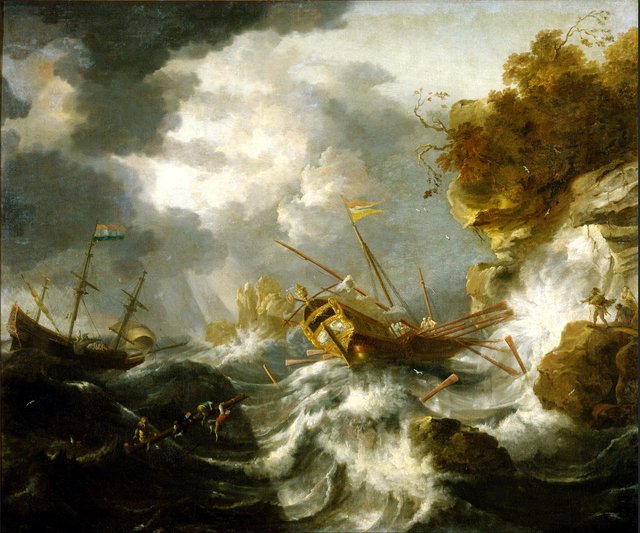Ships in Trouble near the Coast by Jan Peeters the Elder