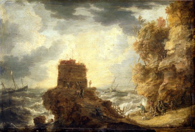 Felsküste mit Wachtturm by Jan Peeters the Elder