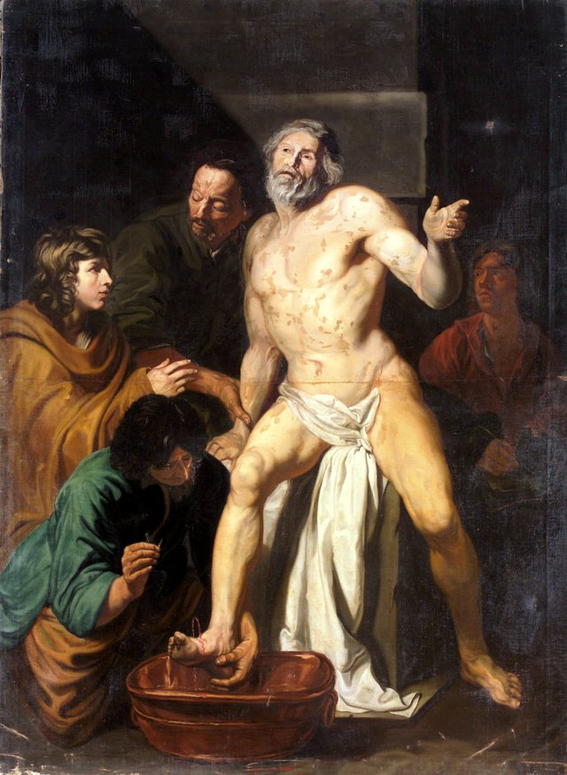 De dood van Seneca by Jacob van Oost