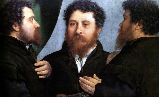 Triple Portrait of a Goldsmith (Bartolomeo Carpan?) by Lorenzo Lotto