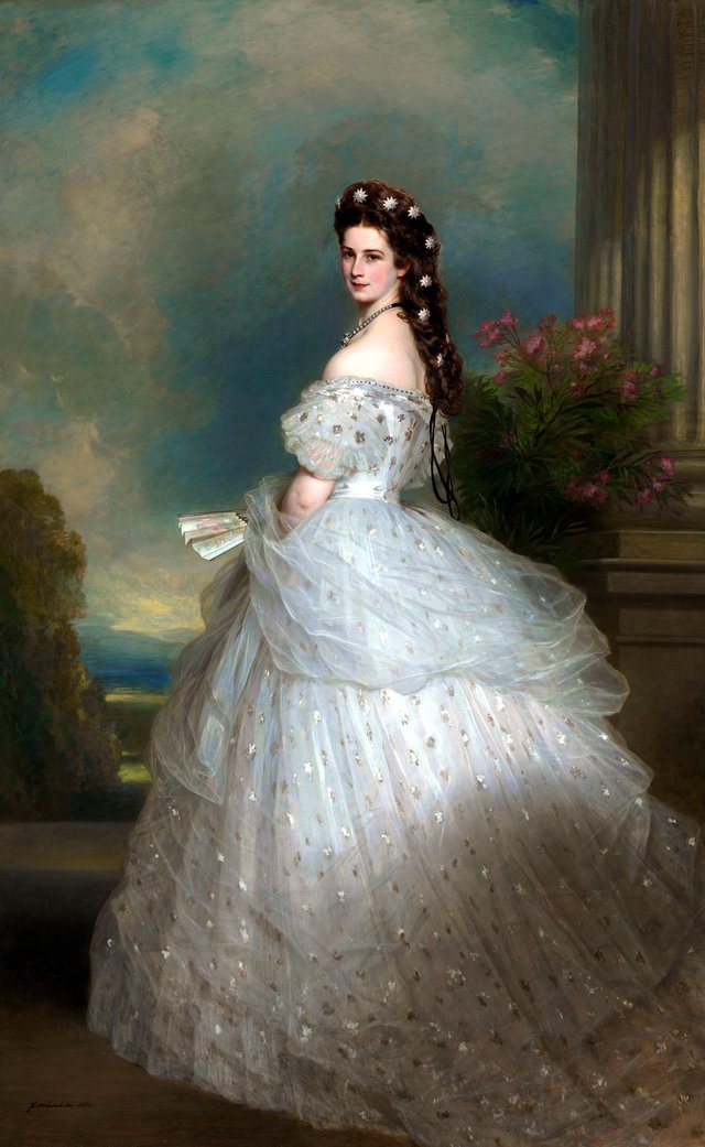 Empress Elisabeth of Austria in Courtly Gala Dress with Diamond Stars by Franz Xaver Winterhalter