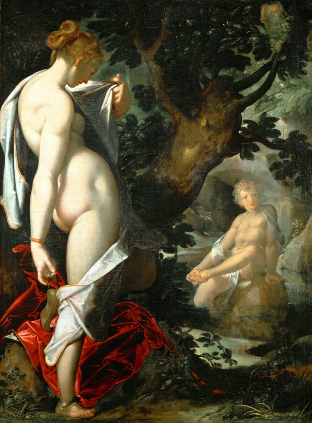 Hermaphroditus and the nymph Salmacis by Bartholomeus Spranger