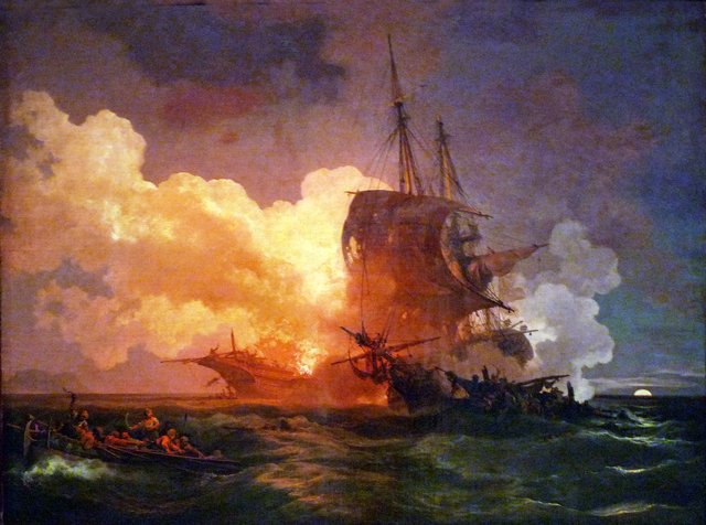 Sea-battle by Philip James de Loutherbourg