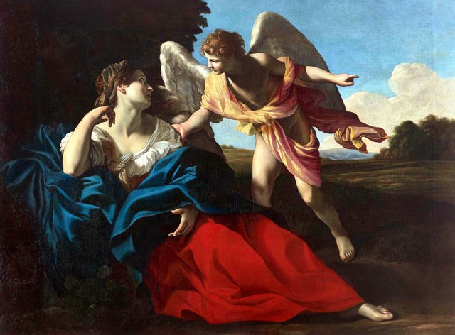 Hagar and the angel in the desert by Giovanni Lanfranco