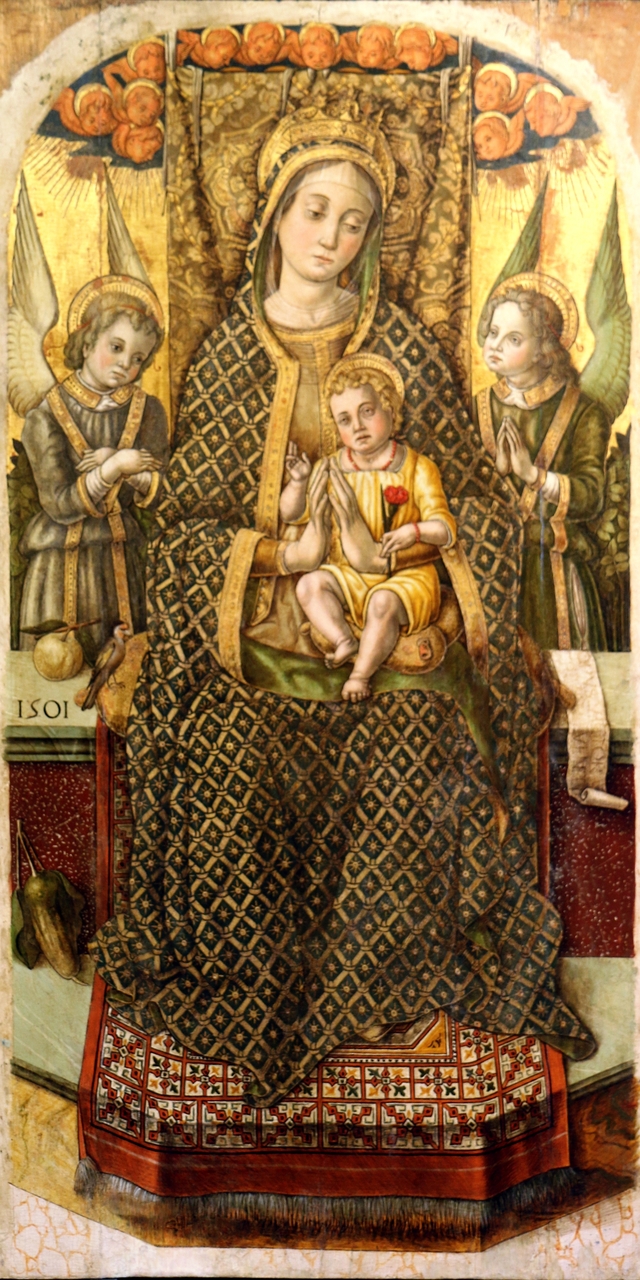 La Vierge et l'Enfant trônant entre deux anges by Vittore Crivelli