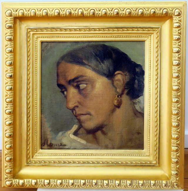 Étude de tête de femme italienne à la boucle d'oreille by Théodore Chassériau