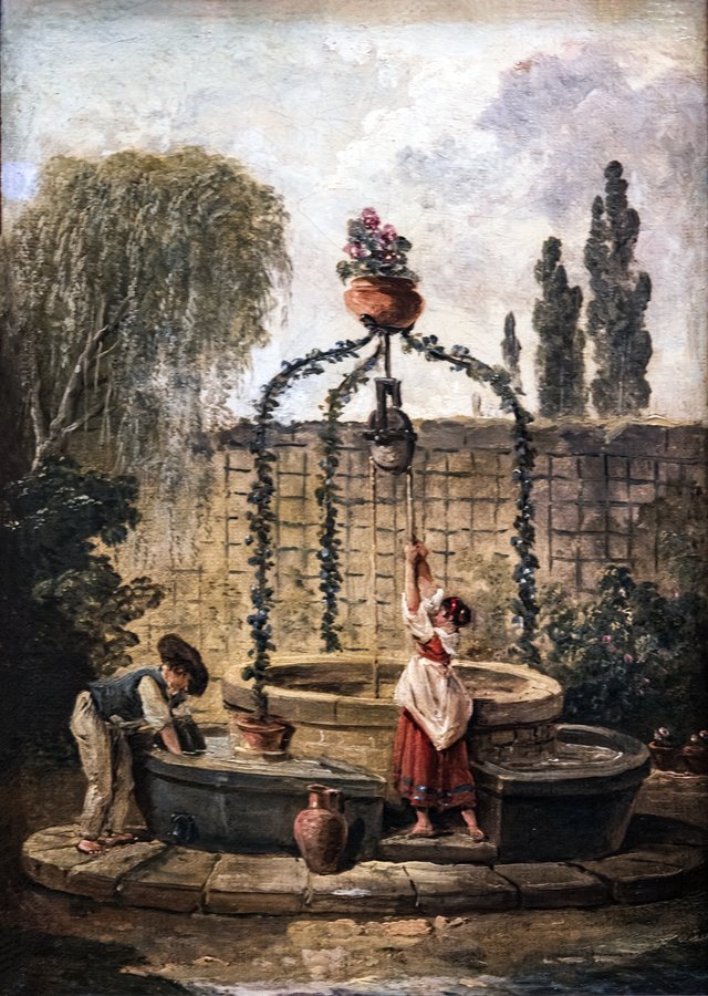Scène autour d'un puits by Hubert Robert