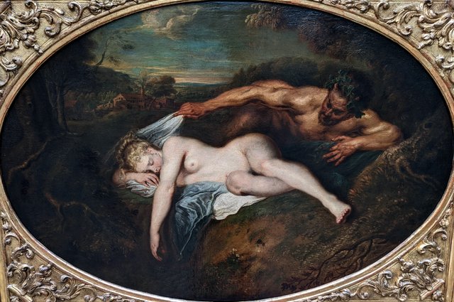 Nymph and Satyr by Jean-Antoine Watteau