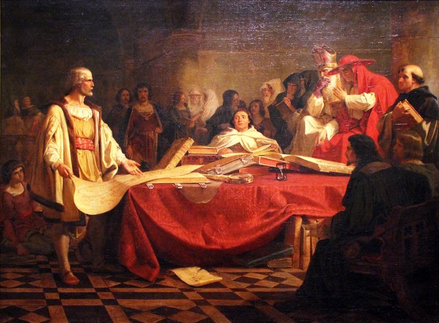 Christopher Columbus Before the Council of Salamanca by Emanuel Leutze