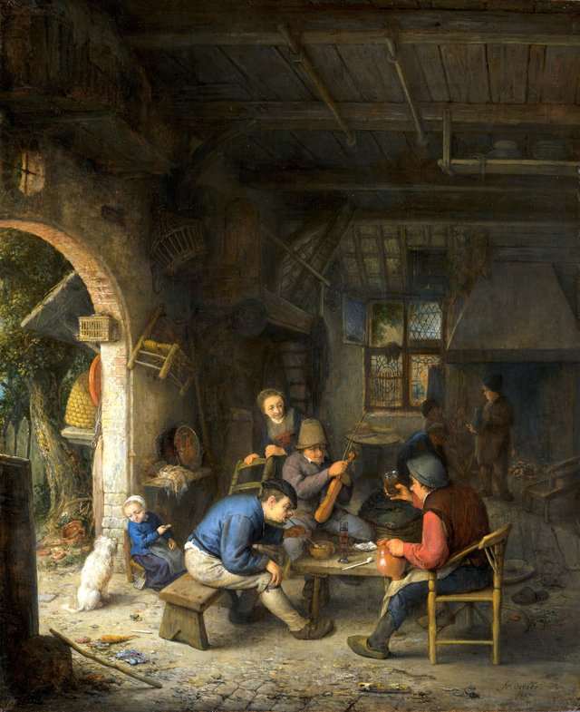 Peasants in an inn by Adriaen van Ostade