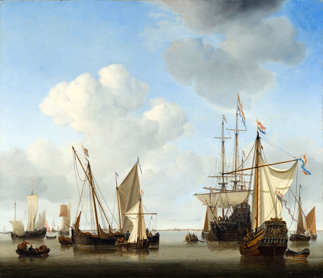Ships on a Calm Sea by Willem van de Velde the Younger