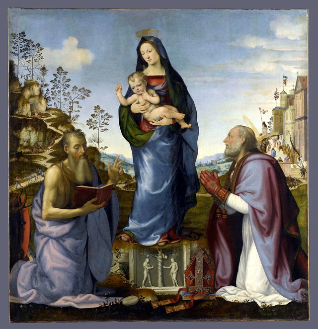 Madonna and Child with Sts. Jerome and Zenobius by Franciabigio