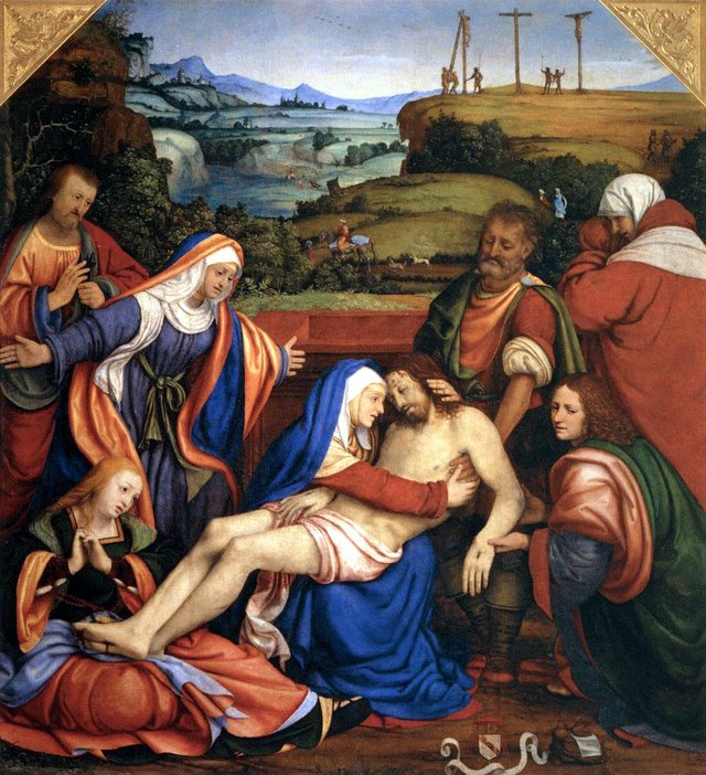 Lamentation over the Dead Christ by Andrea Solari