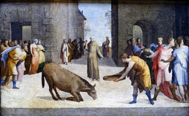 St. Anthony and the Miracle of the Mule by Domenico Beccafumi