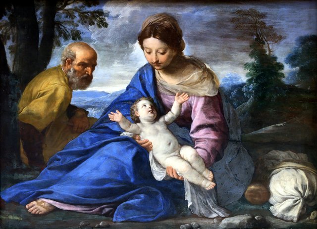 The Rest on the Flight into Egypt by Simone Cantarini