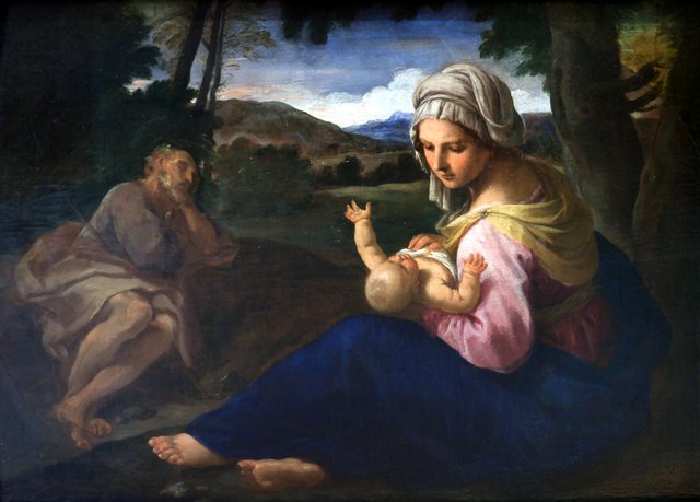 The Rest on the Flight into Egypt by Simone Cantarini