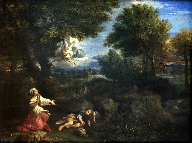 Landscape with Hagar and the Angel by Pier Francesco Mola
