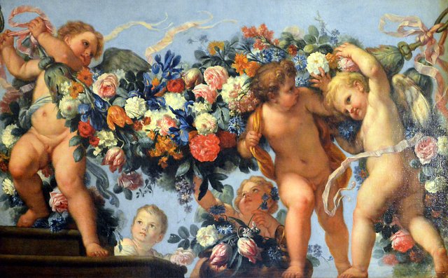 Cupids and Garlands of Flowers by Carlo Maratta