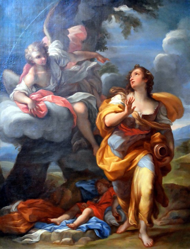 Hagar and the Angel by Giuseppe Bartolomeo Chiari