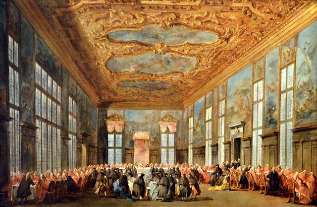 The Doge Giving a Banquet for the Ambassadors by Francesco Guardi