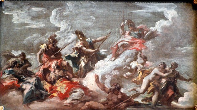 The Fight between Germany and France for the Rhine by Giovanni Antonio Pellegrini