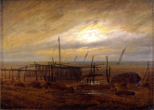 Seaside moonlight by Caspar David Friedrich