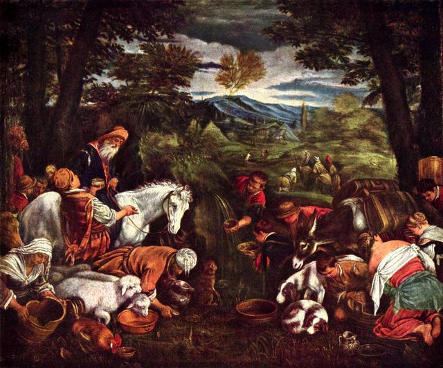 Moses Striking the Rock by Jacopo Bassano