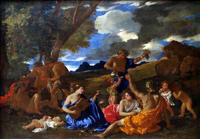 Bacchanal with a Lute Player by Nicolas Poussin