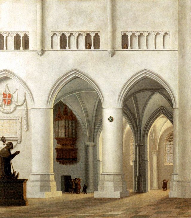 The Choir of the Church of Saint Bavo in Haarlem, with Imaginary Episcopal Tomb by Pieter Jansz. Saenredam