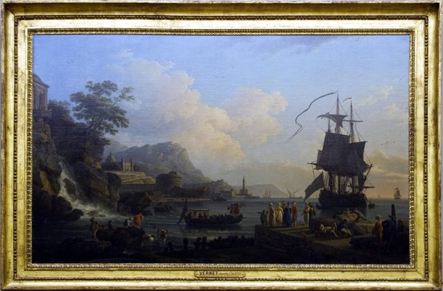 Marine and landscape on the shores of the Mediterranean by Joseph Vernet