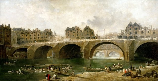 Demolition of the Houses on the Pont Notre-Dame in 1786 by Hubert Robert