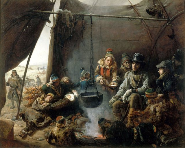 The Duke of Orleans Received in a Lapp Camp, August 1795 by François-Auguste Biard