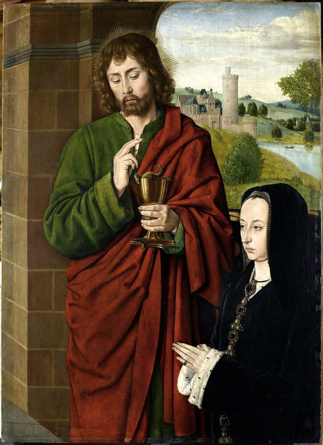 Anne of France and Her Daughter Suzanne, Presented by Saint John the Evangelist by Jean Hey